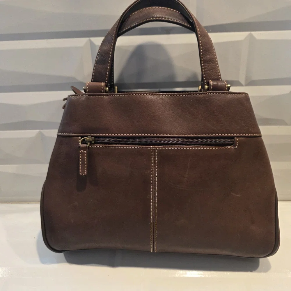 Rolfs Brown Genuine Leather Women's Satchel Handbag Vintage 90's Brand
